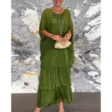 Vestido Longo Yara Manga Rosa